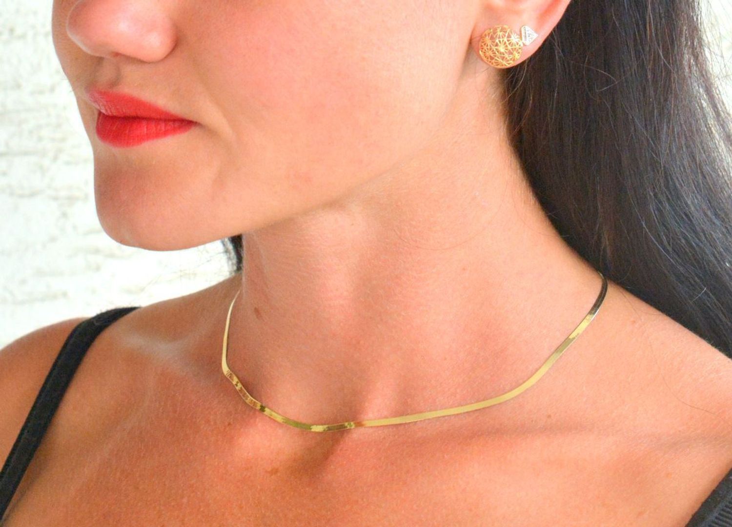 Złoty naszyjnik damski 585 kolia tasiemka LA 738H 585 (3).jpg